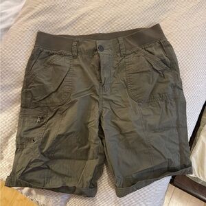 Khaki Women's Cargo Bermuda Shorts